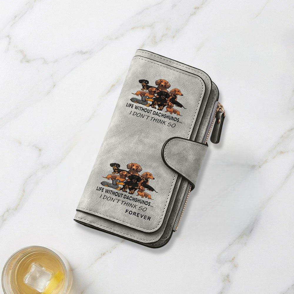 Fashionable Long Wallet with Heartwarming Dachshund Party Print Design Eye Catching and Multifunctional Portable with Clasp for Coins Large Capacity