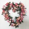 Rose Wreath Artificial Knocker ,Wall Hanging 14" Welcome Front Door Garland for Living Room