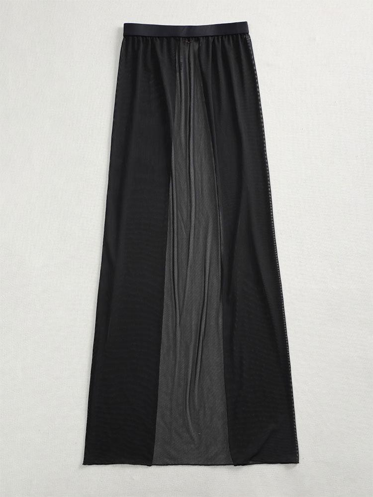 2024 Women's High Waist Swim Skirt and Cardigan Bikini Set
