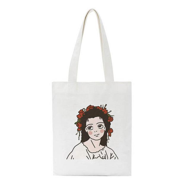 Nette Cartoon handgemalte Avatar Schulter Taschen Neue Koreanische Frauen Tasche Harajuku Casual Große Umhängetasche Mode Handtasche Geldbörse