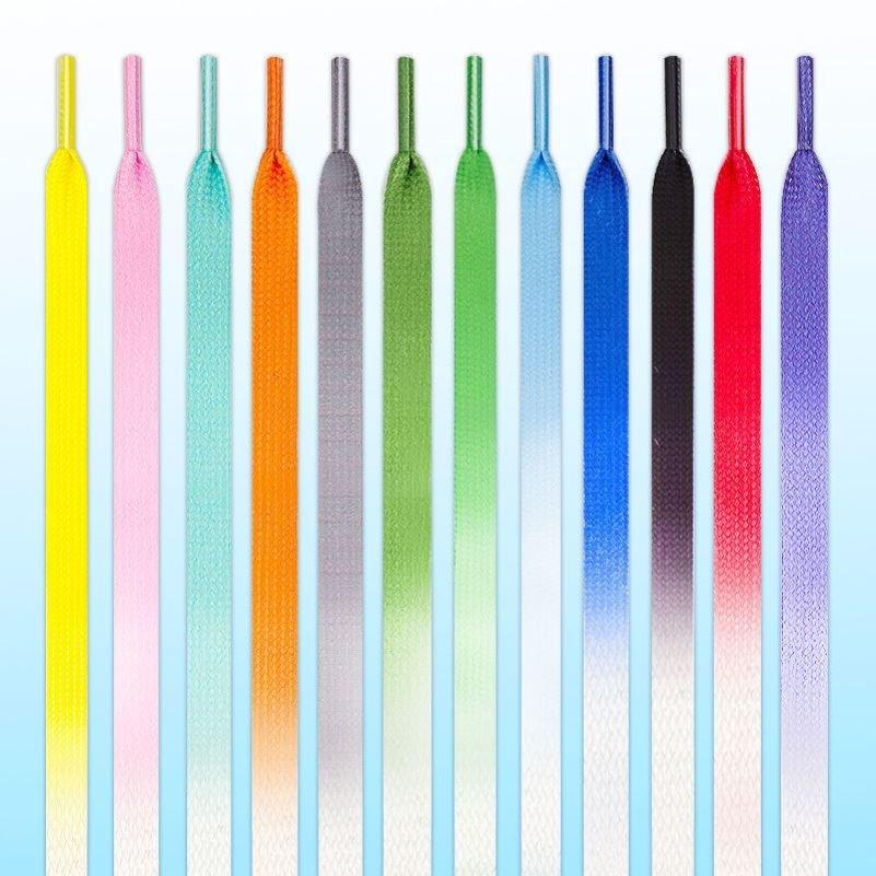 Fashion Shoes Cswo01 Men's Green/Blue/Pink Gradient Color Shoelaces Wo 120/160Cm Trend Personality Sport Casual Shoes Laces Dropship 120Cm