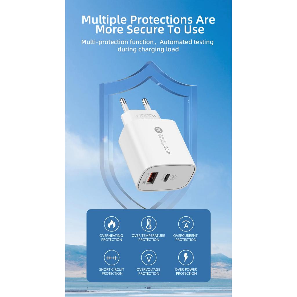 PD 20W Fast Charger for IPhone 16 15 14 13 Pro Max Plus Samsung Xiaomi Huawei Fast Charging Type C USB C Chargers Phone Accessories