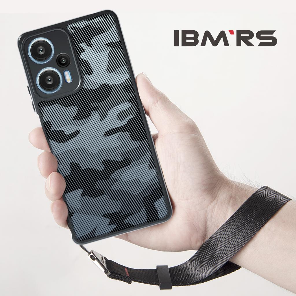 (Comes with wrist strap)ibmrs for Xiaomi Note12 Turbo/POCO F5 case,camouflage transparent phone protective case