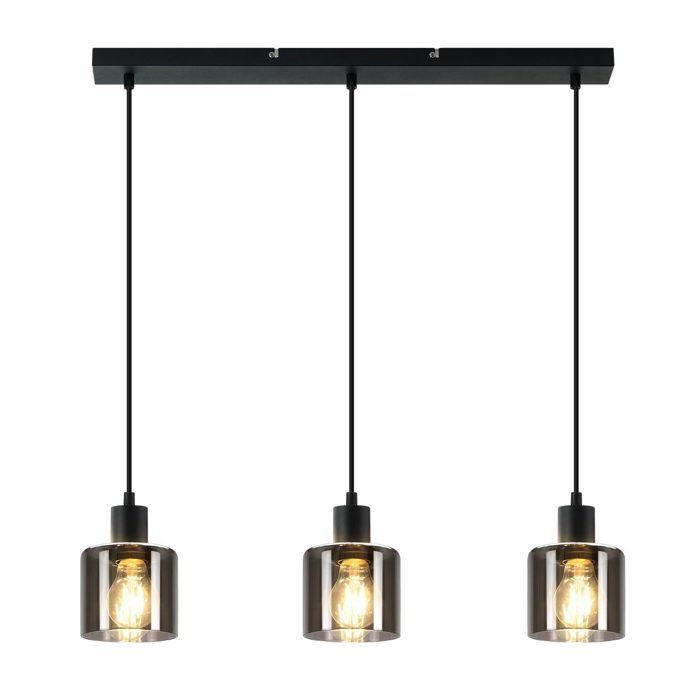 Suspension - NETTLIFE - E27 3 ampoules - Noir - Métal - Ø68 x H170 cm