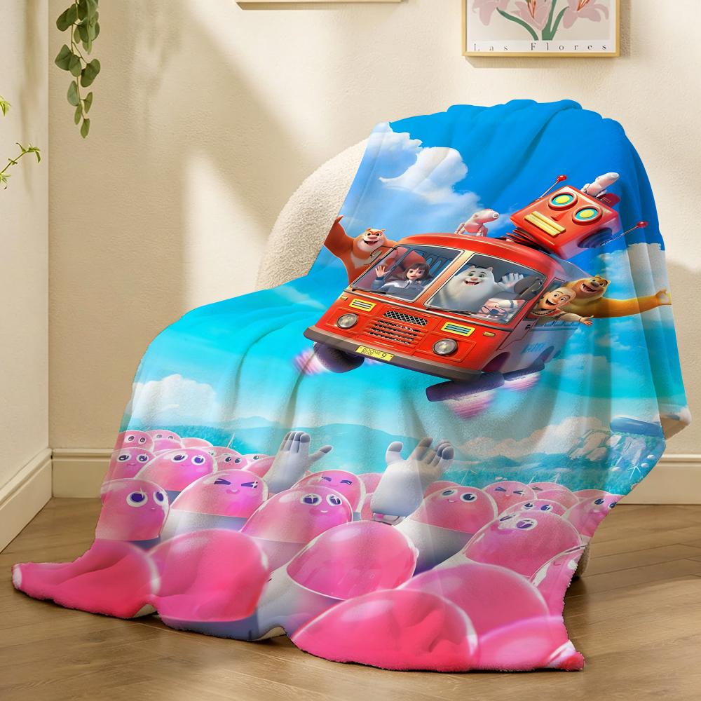 Boonie Bears Cartoon Throw 240g flannel blanket, suitable for sofas, beds, offices, exquisite gift blankets