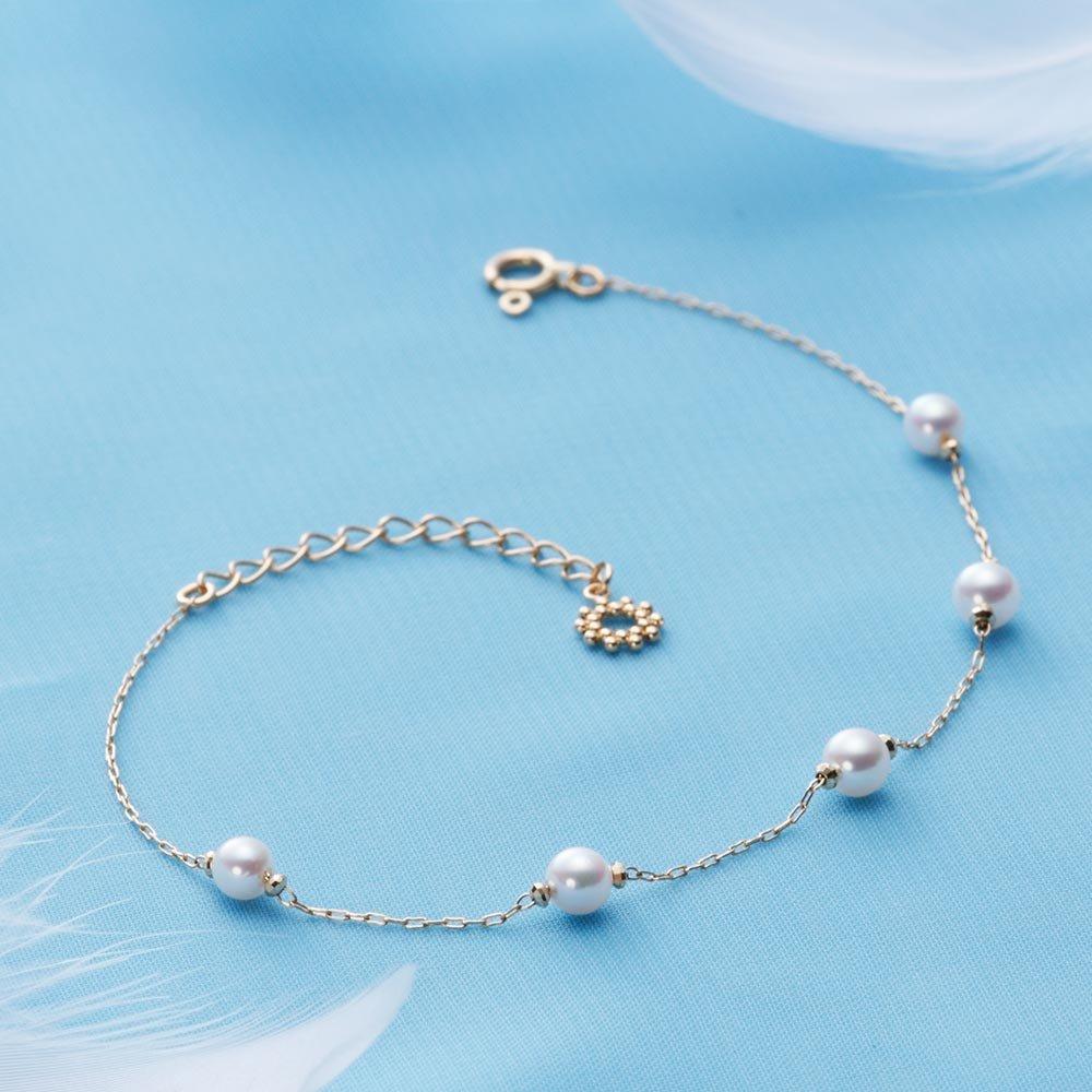 Waltz Pearl Bracelet K18 Pearl Bracelet [Moon Label] Women's [Gift Wrapped]