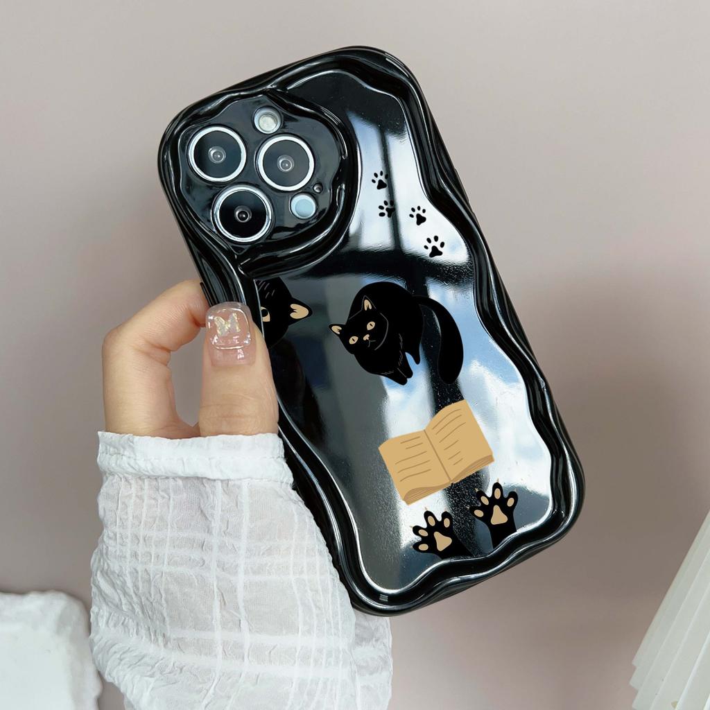 LZ12 Cat Cute Cartoon Clear Soft Wave Phone Cases for iPhone 15 13 Pro Max 12 Mini 14 8 Plus XS Max XR 6 Protection Back Cover