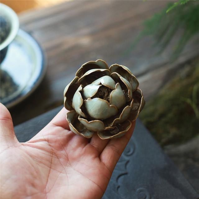 Ceramic Lotus Incense Burner Home Decor Incense Stick Holder Handmade Buddhist Aromatherapy Censer Use In Office Teahouse