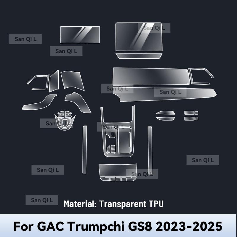 Interior TPU for GAC Trumpchi GS8  2024 2025 Protective Film Cover Anti-Scratch Gearbox Panel Navigation Screen Automotive