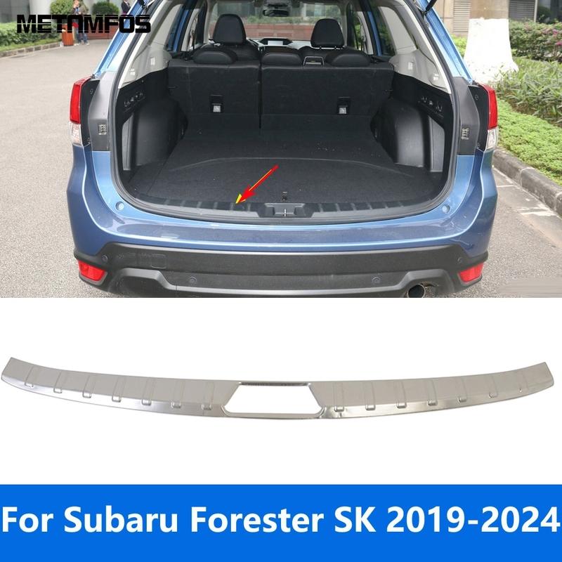 Accessories For Subaru Forester SK - 2024 Stainless Rear Trunk Bumper Foot Plate Tailgate Door Sill Scuff Guard Plate