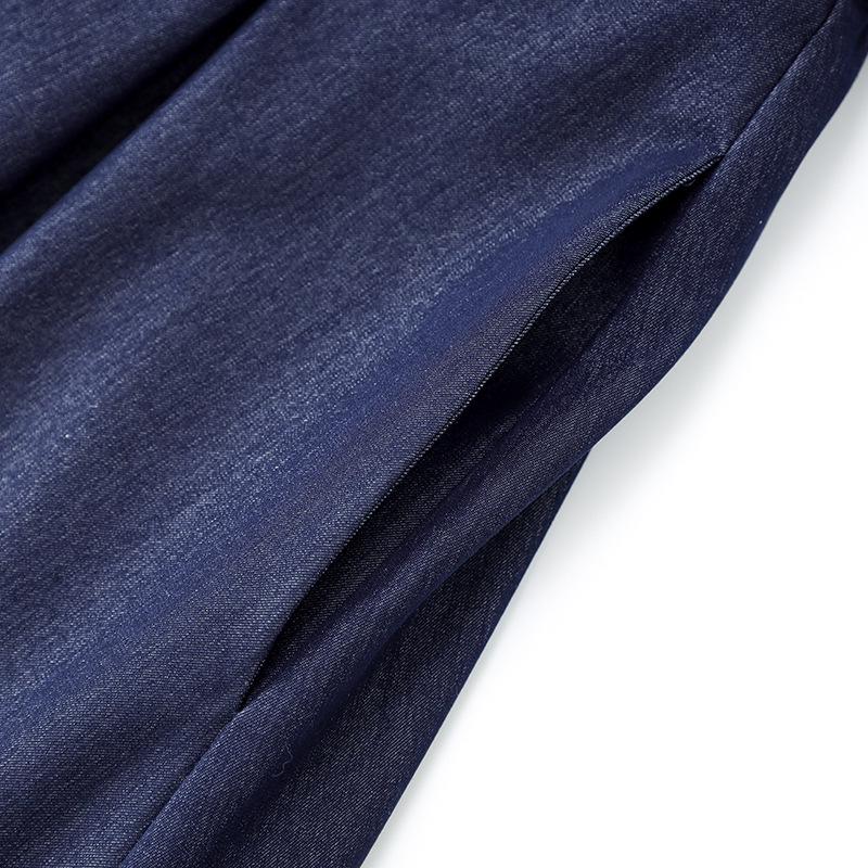 Women's Blue Denim Waist-Slimming Workwear Shirt Dress - Spring Fashion