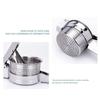 Manual Kitchen Juicers Press With Long Handle, Perforated Strainer Basket, and Steel Construction for Home Food Preparation