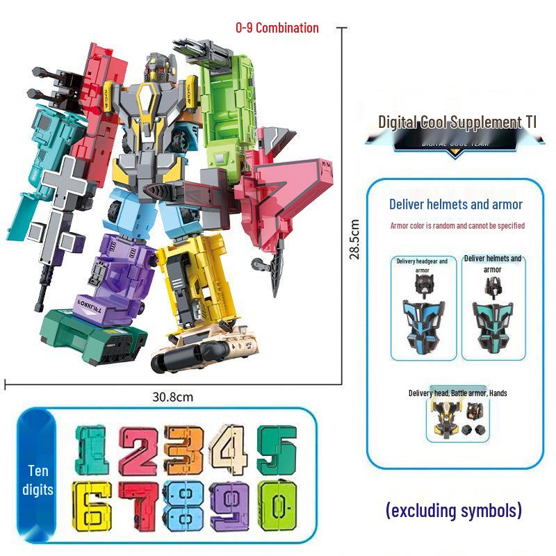 Children's Transforming Number Robot Toy Combiner – Assembled Autobot