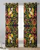 Mexico Geometric Abstract Flower Bird Sheer Curtains for Living Room Decoration Window Curtains Kitchen Tulle Voile Curtains
