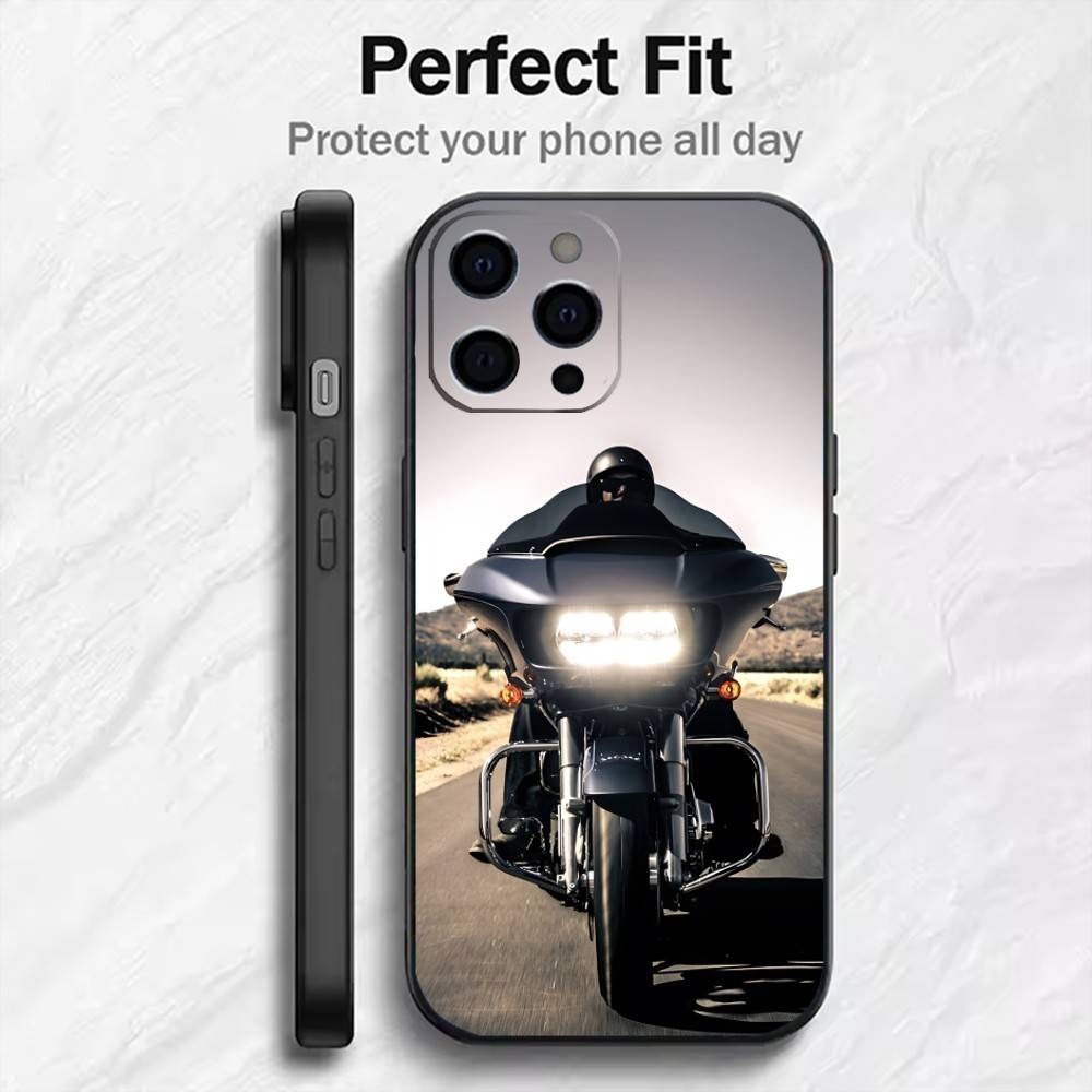 

ADV Moto Electra Glide Phone Case For iPhone17,16,15,14,13,12 Plus,Max Soft Silicone Black Cover iPhone12PRO