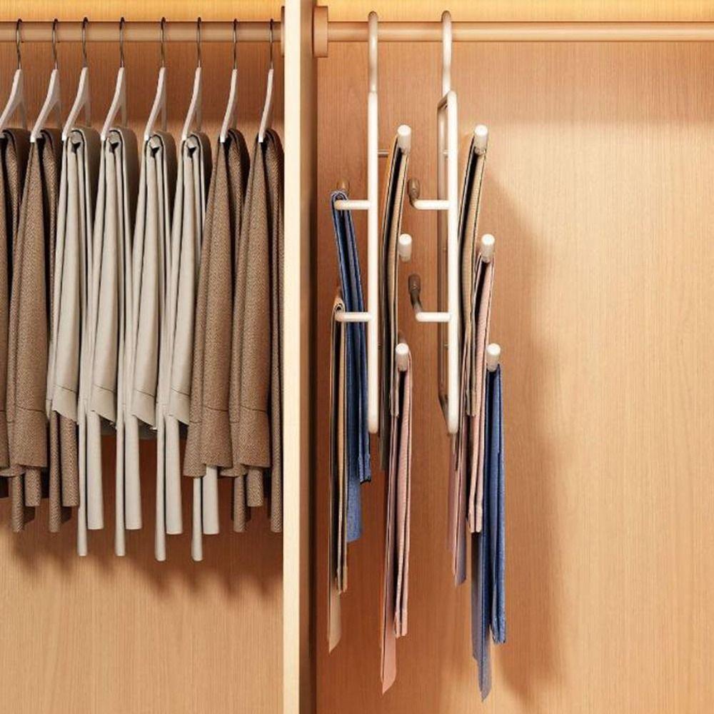 Iron Multi-Layer Trouser Racks Hanging Scarf Tie Rack Durable Pants Hangers  for Home