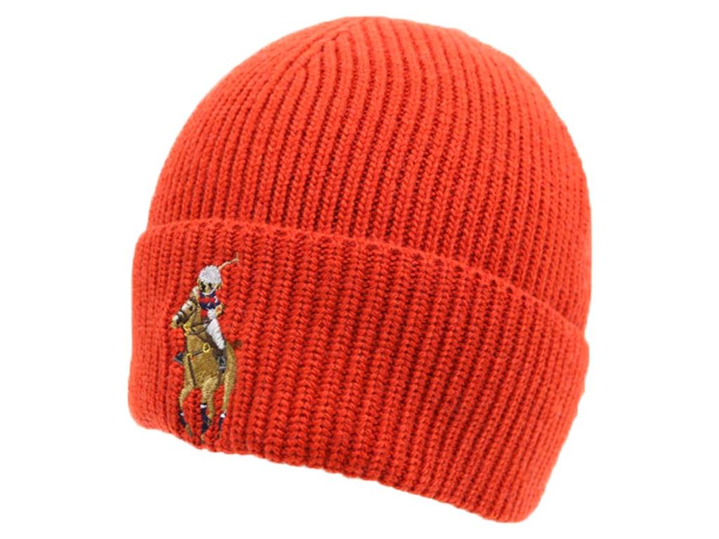 (Polo Ralph Lauren) Men's and Women's Polo Bear Embroidered AcrylicNylonWool Knit Cap 01080111-RED [Used]