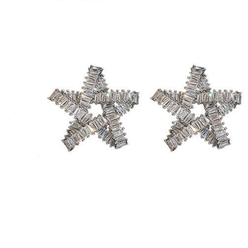

Серьги с цирконами Серебряная игла для женщин, роскошные серьги со стразами для вечеринки серебряный