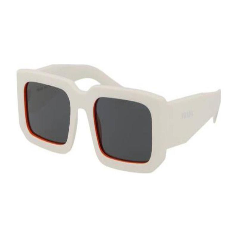 Prada Logo Letter Logo Decorated Temples Acetate Square Sunglasses Men's White