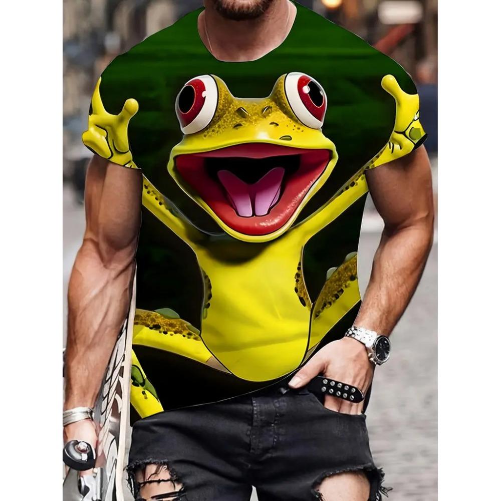 

Men s Fun Short sleeved T-shirt Summer Primitive Forest Animal T-shirt 3D Printed Casual Men s Clothing XS