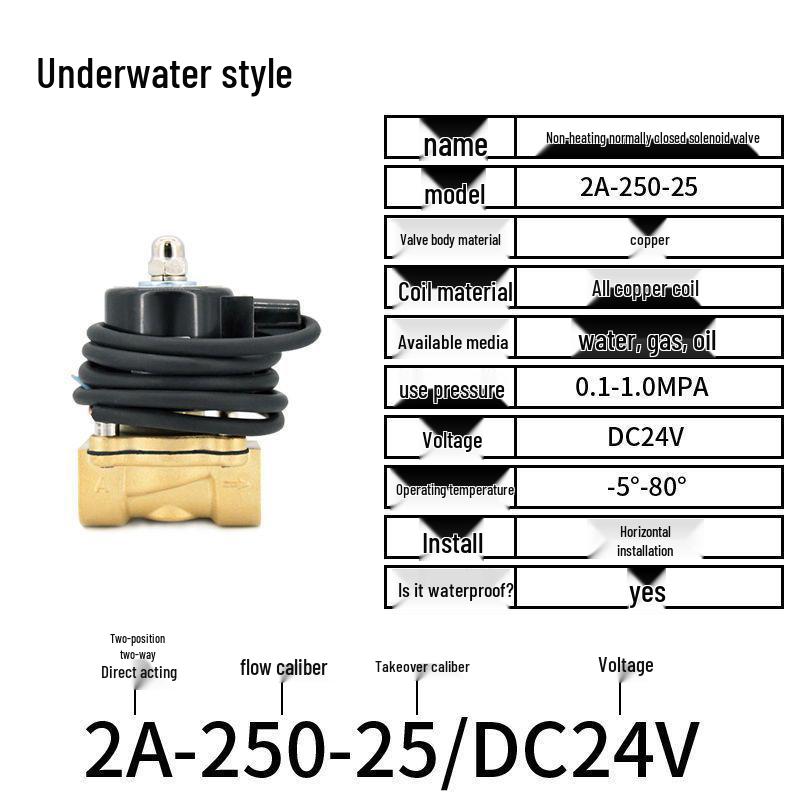 Válvula Solenoide Eléctrica - 1 Pulgada, 4 Puntos, Normalmente Cerrada, 12V/24V/220V Control de Agua y Drenaje