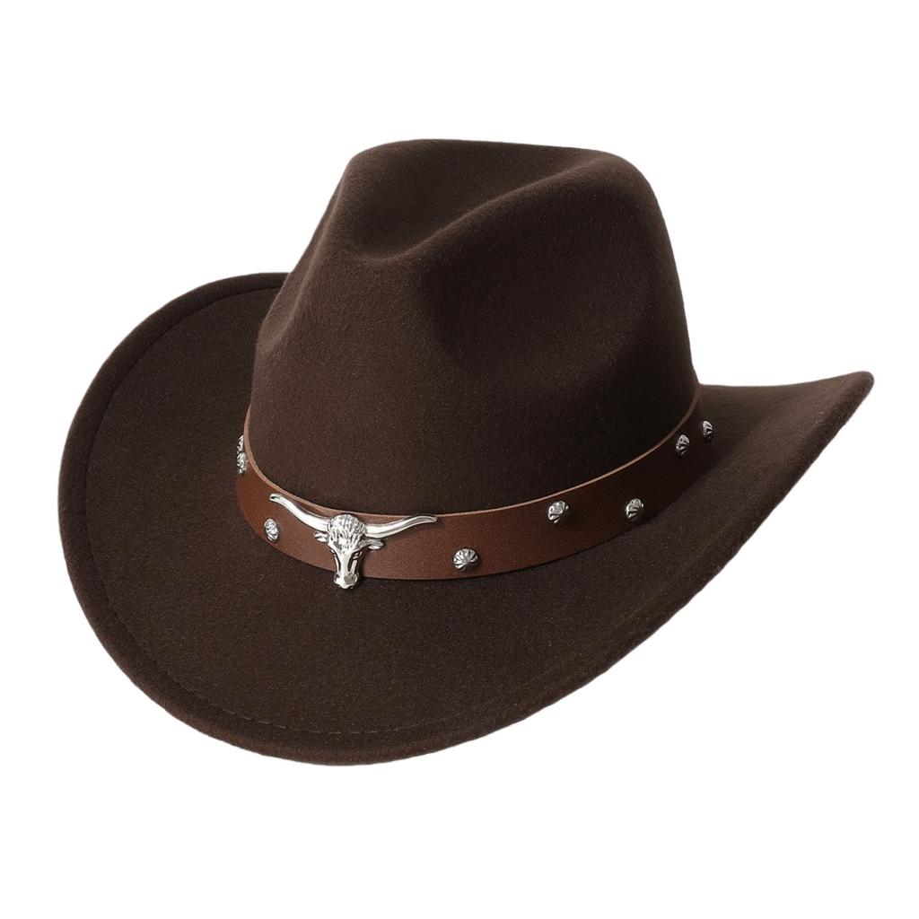 New western cowboy hat, performance jazz hat, belt accessory, felt hat, couple's hat, trendy