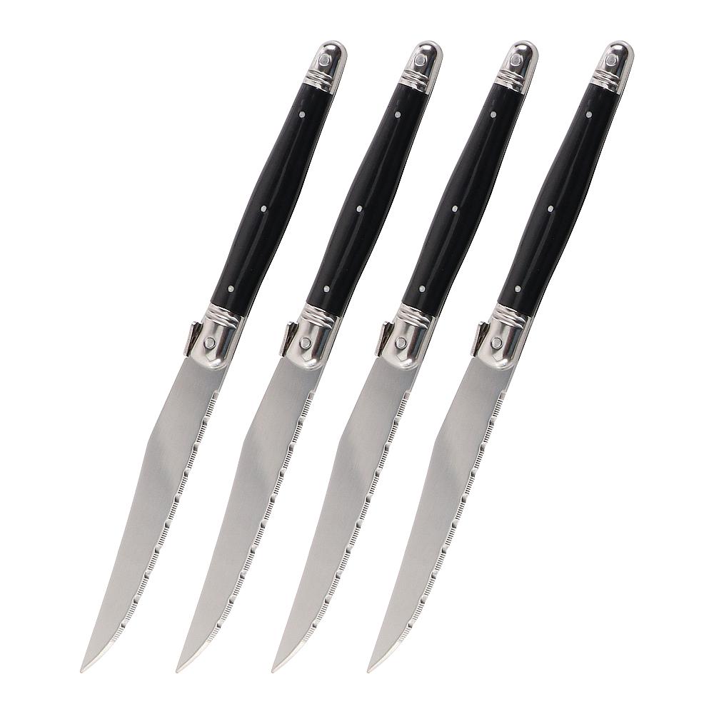 

Jaswehome 4 шт. Набір столових приборів з нержавіючої сталі Лагіоль Гострі ножі для стейка Вилки Супові ложки Чайні ложки Кухонний столовий посуд