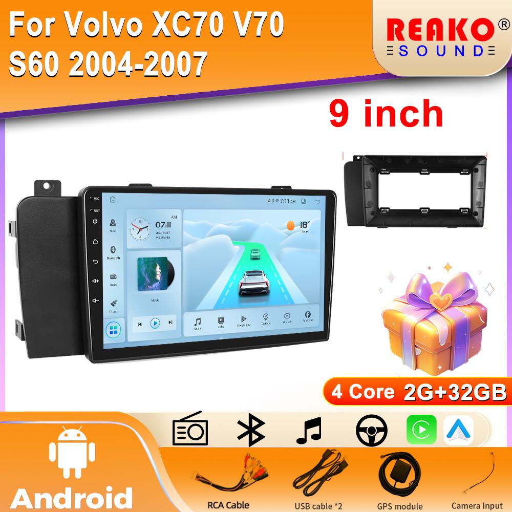 

4G Carplay 2din Android автомобильный радиоприемник мультимедиа видеоплеер для Volvo XC70 V70 S60 2004-2007 навигация GPS стерео головное устройство BT 4 core 2GB+32GB carplay