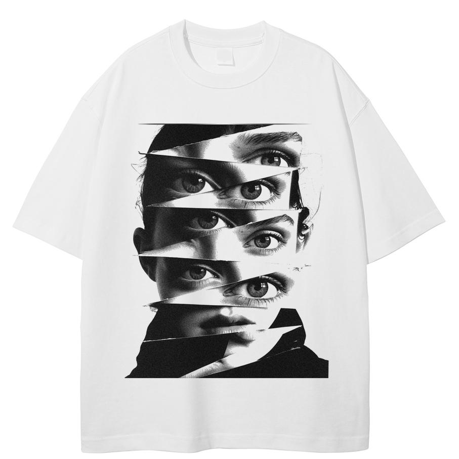 White Cotton Blend Streetwear Aesthetic T-Shirt