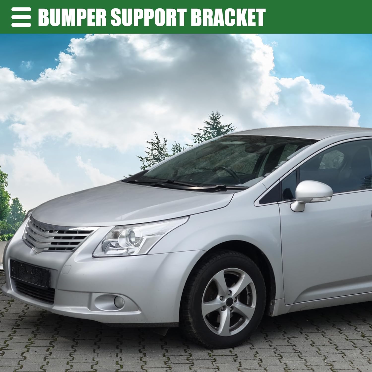 Motoforti Front Left Bumper Bracket, Driver Side Bumper Support, for Toyota Camry 2007-2011, Plastic, No.5253606020, Black, 1 Pc