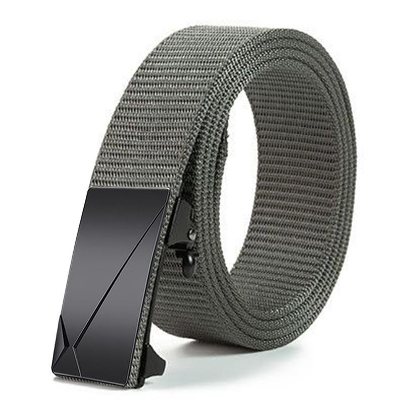Men'S Toothless Automatic Buckle Woven Canvas Belt Belt Casual Nylon Tactical Pants Belt Military Training Outdoor Belt