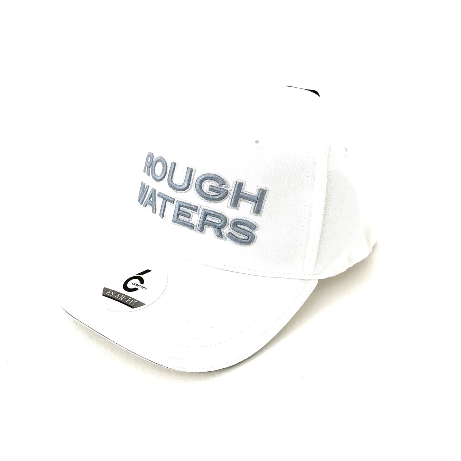 

Elite Grip Men s Golf Snapback Cap with ROUGH WATERS Logo, White