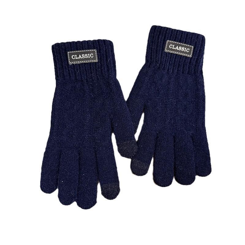 Handgestrickte Touchscreen-Handschuhe für Herren Winterwärme Mit gemustertem Design Für Freizeitkleidung
