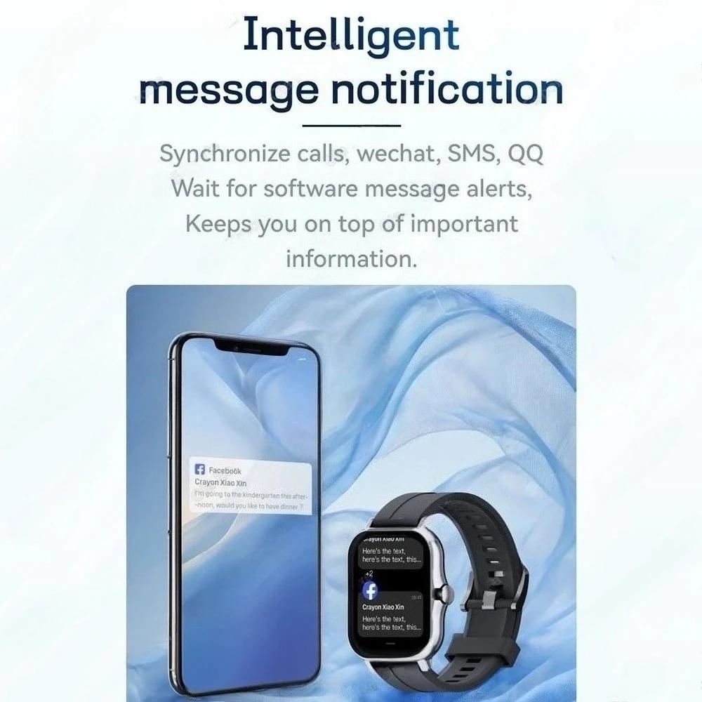 Smartwatch Android Phone 1.44''Inch HD Screen Bluetooth Call Blood Oxygen/Pressure Monitoring Smart Watch Women Men Gift