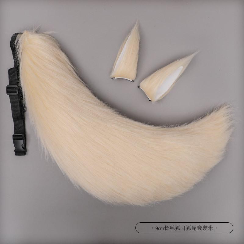Animal Fox Furry Ear Headband Tail Furry Cosplay Lolita Cute Cat Ears Hairpin Tail Props