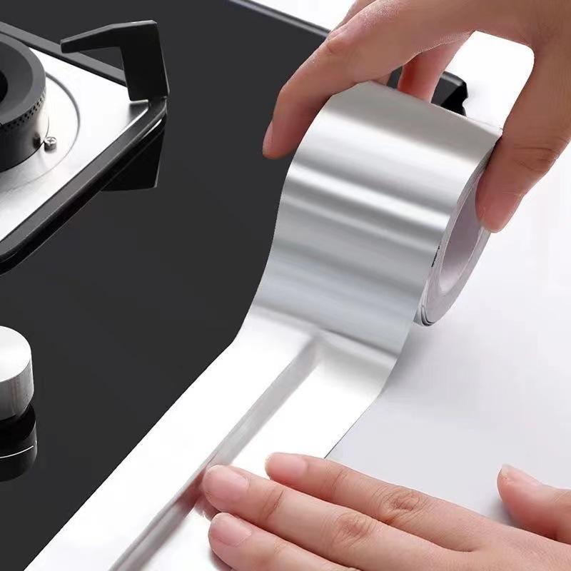 5/3/1Pcs Kitchen Aluminum Foil High-Temperature Tape Cooktop Self-Adhesive Greaseproof Stickers Moisture-Proof Mildew Waterproof
