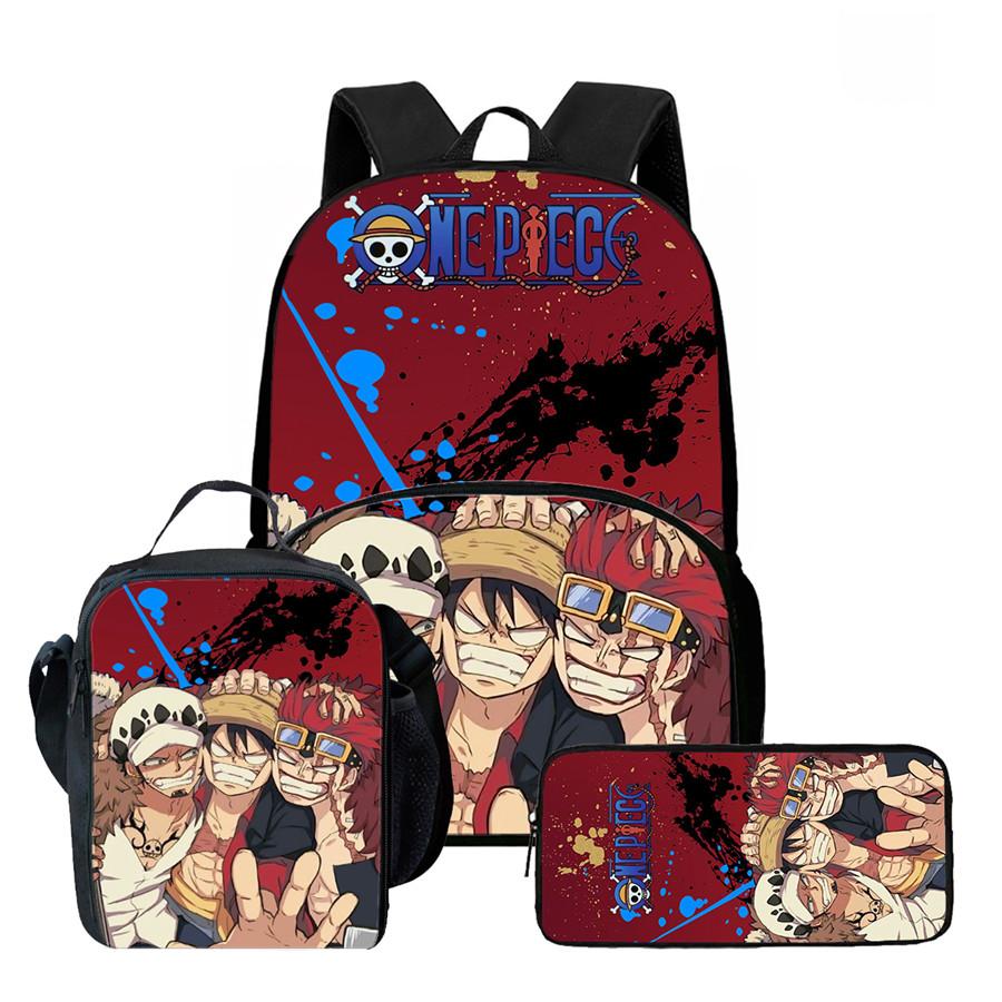 15 Inch One Piece Lightweight 3PCS School Backpack Set with Front Pocket, Lunch Bag, Pencil Case, Unisex for Boys Girls Age 6-10