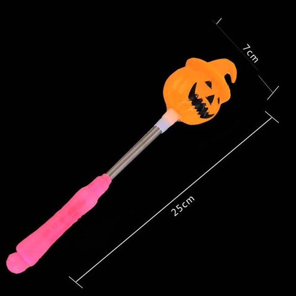4Pcs LED Pumpkin Hand Lantern Luminous Pumpkin Stick Lantern Halloween Lantern Kids Toys