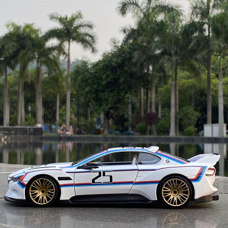 1/24 BMW CSL Alloy Track Racing Car Model Diecasts Metal Toy Car Vehicles Model Simulation Sound and Light Collection Kids Gifts