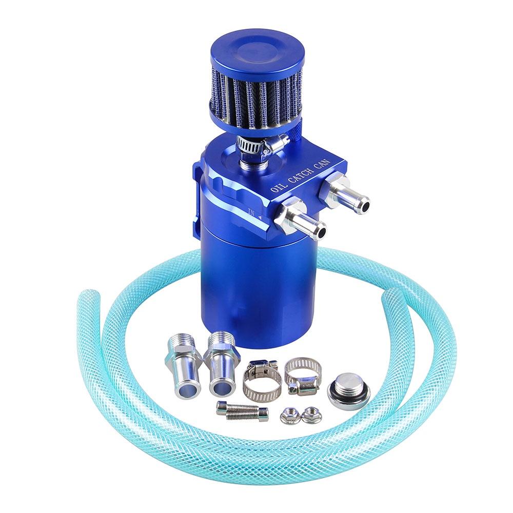 Engine Cylinder Aluminum Catch Reservoir Breather Can Black With