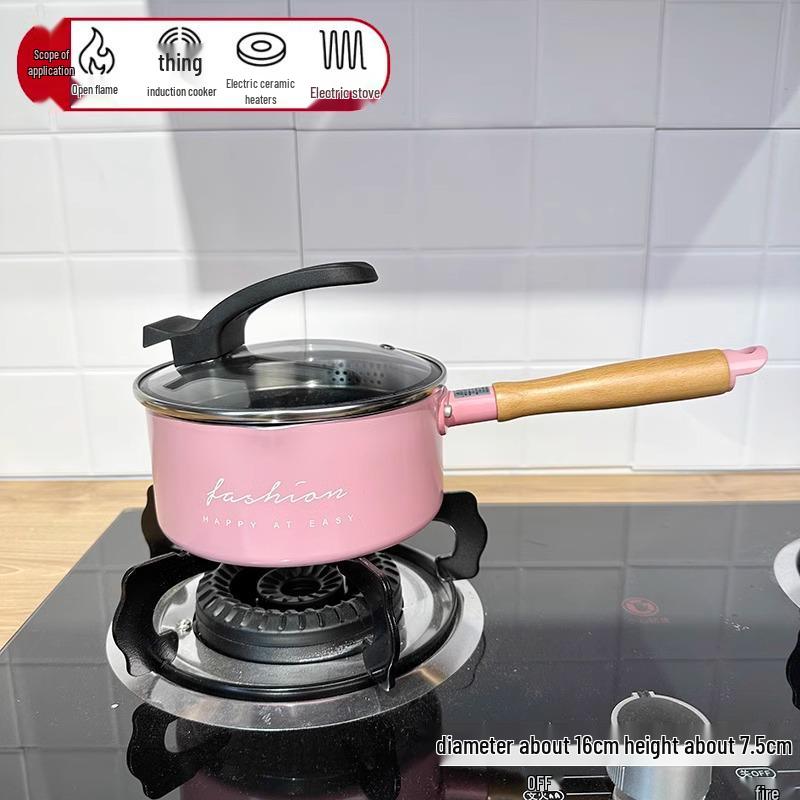 Sheng Bang Rong Non-Stick Flat-Bottom Frying Pan with Maifan Stone for Mini Induction Cookers