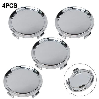 4Pcs 75mm Universal Wheels Center Cap Hubcap Chrome Silver ABS Plastic Auto Wheel Center Cover Replacement