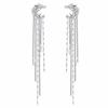 1 Pair Long Tasse Ear Cuff Luxury Design Zircon Ear Clip Fashion Tassel Earring  Female Accessories