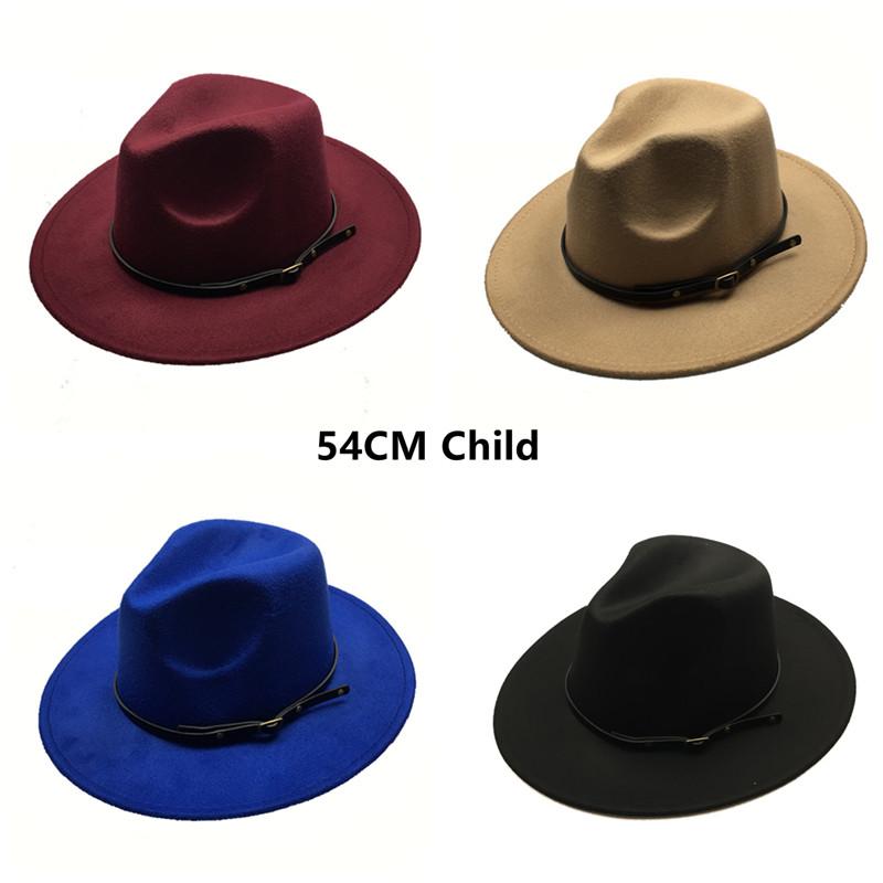 Cappello Fedora per Bambini Cintura Nera Bambini Piccoli Ala Larga Feltro Massiccio Classico Bianco Nero Bambino Casual Formale Primavera Autunno
