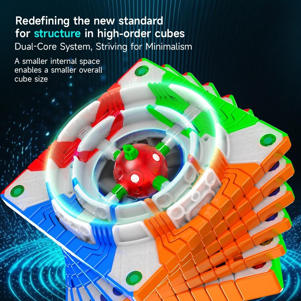 Bucubke QY 11x11 Magnetic Stickerless Puzzle, Authentic 76mm Magic Cube, QY 11x11x11, Built-in Magnet Magic Cube 2025, QY 11M Magnet Puzzle Cube