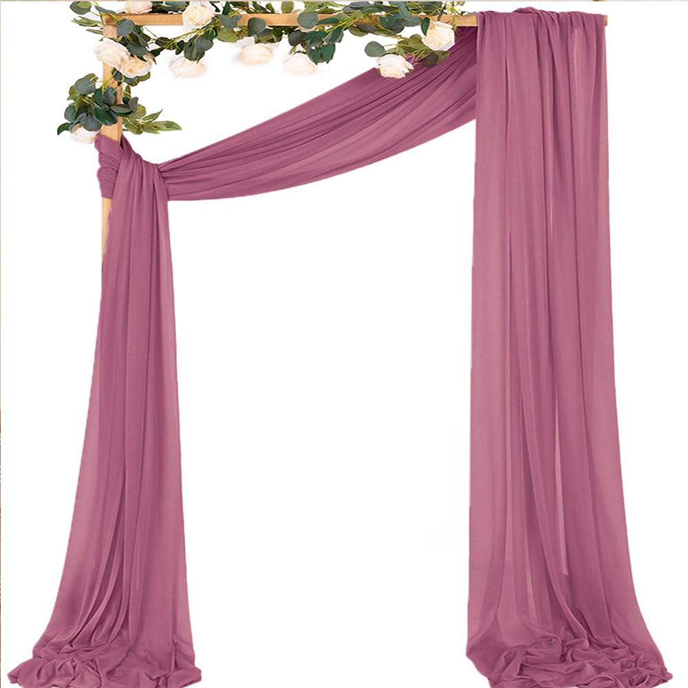 6/10M Chiffon Fabric Drapes for Wedding Arch Ceremony Reception Decorations Sheer Fabric Curtains for Party Stage Bridal Shower