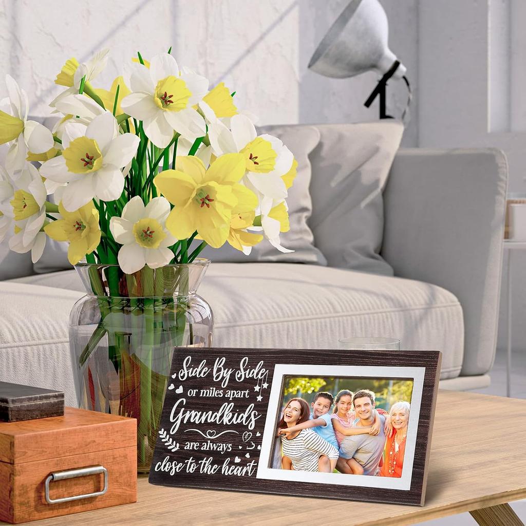 Jetec Grandkids Photo Frame -Grandparents Picture Frame Make Life Grand Gifts for Grandma Grandpa from Grandchildren Table Centerpieces Table Wooden