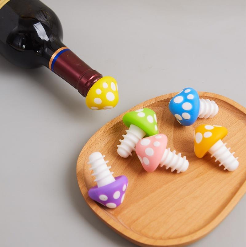 2 szt. Świąteczny korek do butelki wina w kształcie grzyba - Gadżet kuchenny do butelek