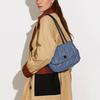 Coach Pillow Madison 24 Quilted Turnlock Chain Crossbody Bag Women Bags Washed-Denim C8560-V5D61