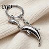 Animal Keychain Pendant Zinc Alloy Dolphin Design Key Chain Easy To Hang Electroplated Metal Ring Backpack Car Accessory Oxidation Resistant